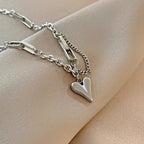 Creative Sweet Heart Pendant Necklace – Adjustable Clavicle Chain Jewelry for Women & Girls
