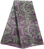 African Damask Lace Fabric (2.5 or 5 Yards) – Thick Jacquard Brocade for Aso Oke, Headwrap & Bridal Dresses