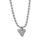18K Gold Plated Heart Pendant Necklace – Stainless Steel Bead Chain, Dainty Romantic Jewelry for Women