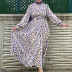 Elariah Luxury Chiffon Abaya Dress – Elegant Floral Modest Maxi Dress for Women (Summer Ramadan Occasion Wear)