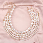Classic Imitation Pearl Beaded Choker Necklace for Women – Elegant Bridal & Wedding Pearl Collar Necklace