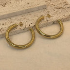 Classic Large Stainless Steel Hoop Earrings – Gold & Silver Tone, 30/40/50mm