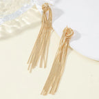 Exaggerated Luxury Long Tassel Earrings – Gold Geometric Chain Statement Jewelry