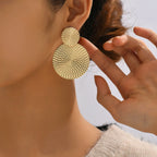 Bohemian Geometric Round Drop Earrings for Women – Trendy Metal Statement Earrings for Wedding, Party & Everyday Style