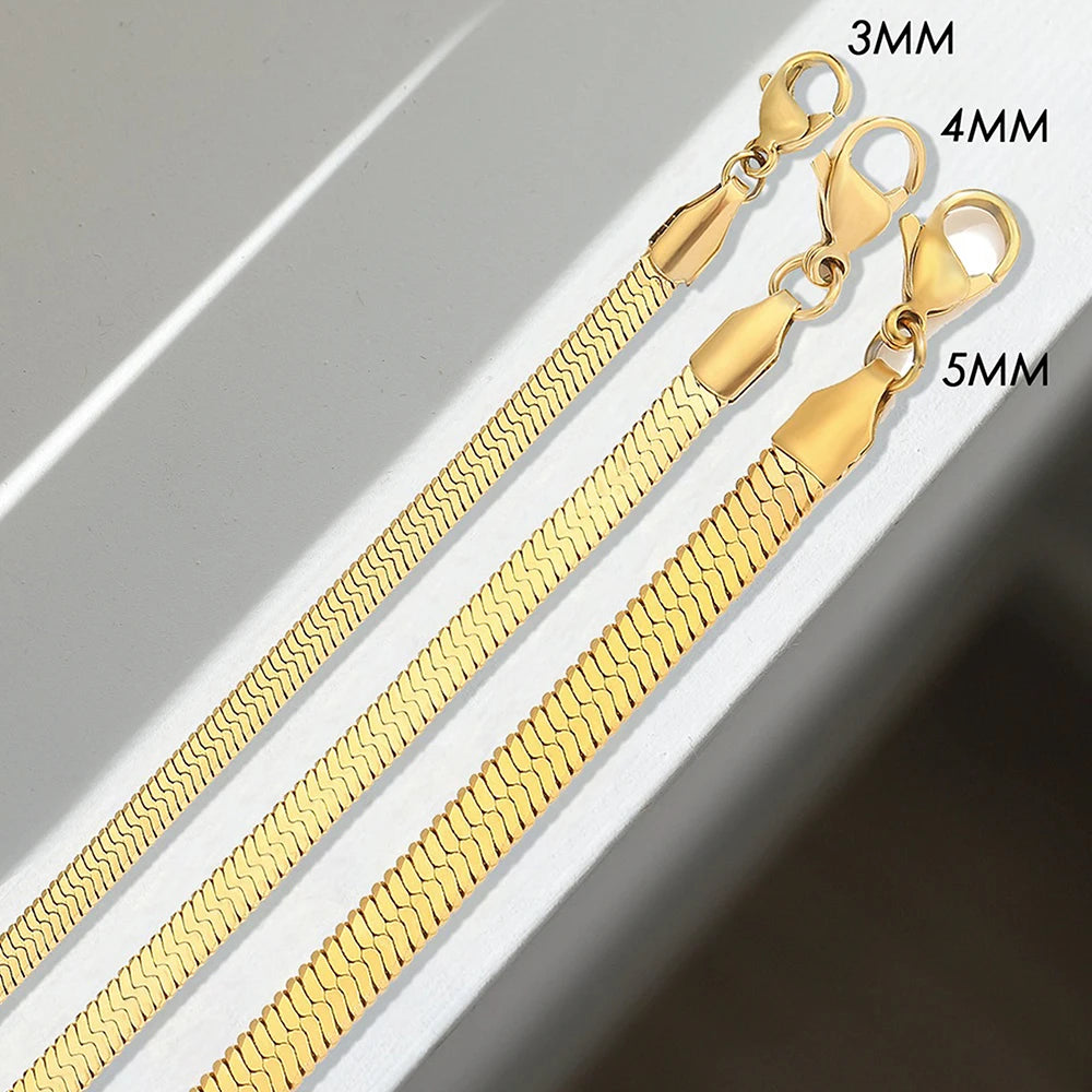 4mm Stainless Steel Snake Chain Anklet for Women – Minimalist Waterproof Beach Anklet, Adjustable Non-Tarnish Chain