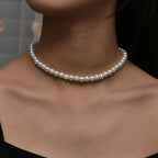 Classic Imitation Pearl Beaded Choker Necklace for Women – Elegant Bridal & Wedding Pearl Collar Necklace
