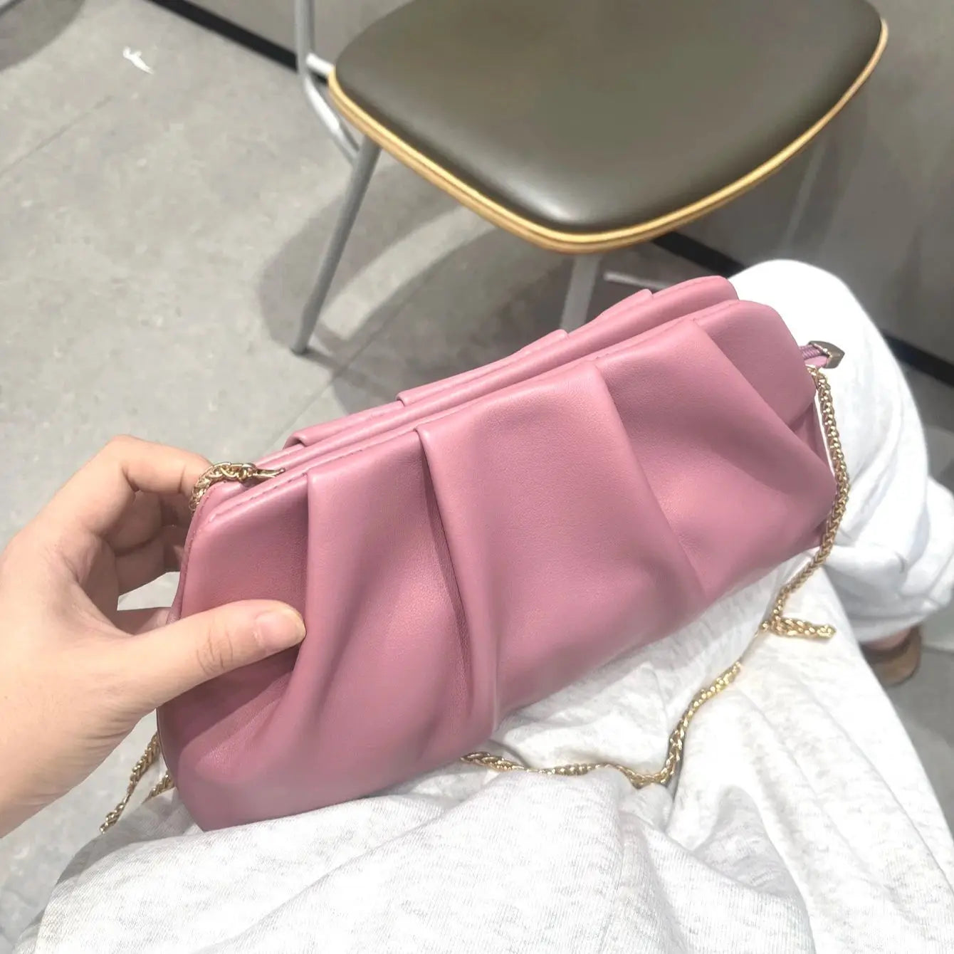 Elariah Luxury Chain Shoulder Clutch Bag – Elegant PU Leather Evening Purse for Weddings & Parties
