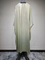 Luxury Satin Batwing Abaya Kimono – Shiny Open Front Maxi Kaftan for Ramadan, Eid & Evening Wear