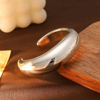 Irregular Geometric Cuff Bangle Bracelet for Women – Bold Statement Fashion Bracelet, Trendy Open Cuff Jewelry