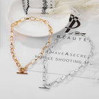Stainless Steel Thick Chain Necklace – Unisex Punk Choker Jewelry for Women & Men