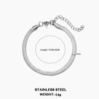 Classic Flat Snake Chain Choker Necklace – Stainless Steel Herringbone Design in Gold & Silver