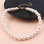 Classic Imitation Pearl Beaded Choker Necklace for Women – Elegant Bridal & Wedding Pearl Collar Necklace