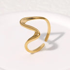 Elariah 14K Gold Plated Stainless Steel Geometric Cocktail Ring – Bold Statement Party Ring for Women