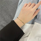 Minimalist Twisted Gold Cuff Bangle Bracelet for Women – Elegant Open Bangle Jewelry