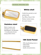 Double-Sided Square Pendant Necklace – 18K Gold Plated Stainless Steel, Hypoallergenic Jewelry for Women