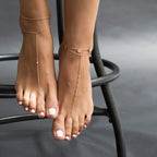 Classic Cubic Zirconia Stainless Steel Anklet for Women – Elegant Geometric Crystal Chain Anklet, Minimalist Summer Jewelry