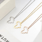 Trendy African Map Pendant Necklace for Women – Stainless Steel Geometric Motherland Necklace, Gold, Rose Gold, or Steel Color