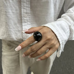 Vintage Irregular Acrylic Resin Ring for Women – Boho Geometric Statement Ring, Smooth Aesthetic Fashion Jewelry