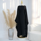 Elariah Shimmering Eid Kaftan Abaya – Extra Loose Fit Butterfly Sleeve Maxi Dress for Ramadan, Evening & Party Wear