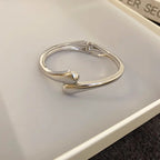 Gold Plated Zircon Round Open Cuff Bracelet for Women – Statement Rhinestone Bangle, Adjustable Party & Wedding Jewelry