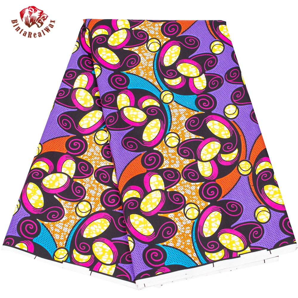 Elariah Ankara Wax Print Fabric – 6 Yards African Batik Polyester Material for Dresses, Sewing & Occasion Wear