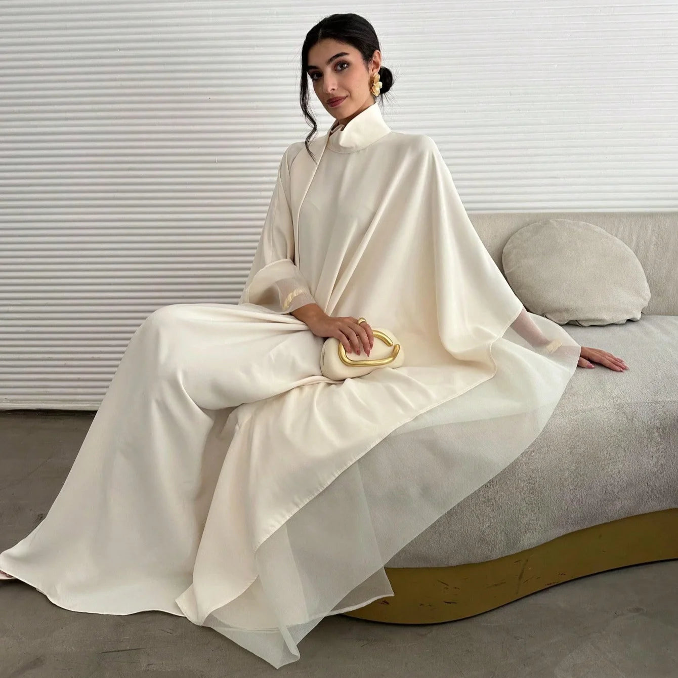 Elegant Middle Eastern Abaya Kaftan – Loose Fit Full Sleeve Modest Maxi Dress for Evening & Occasion Wear