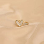 Elariah Adjustable Heart Ring for Women – Vintage Zircon & Pearl Butterfly Cocktail Ring | Romantic Wedding & Party Jewelry Gift