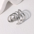 Elariah 14K Gold Plated Stainless Steel Geometric Cocktail Ring – Bold Statement Party Ring for Women