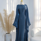 Elariah Shimmering Eid Kaftan Abaya – Extra Loose Fit Butterfly Sleeve Maxi Dress for Ramadan, Evening & Party Wear