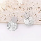 Bohemian Geometric Round Drop Earrings for Women – Trendy Metal Statement Earrings for Wedding, Party & Everyday Style