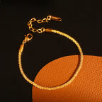 Gold Stainless Steel Cuban Curb Chain Anklet for Women – Adjustable Trendy Beach Anklet Bracelet