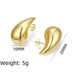 Vintage Chunky Dome Teardrop Earrings – 925 Sterling Silver with 18K Gold Plating