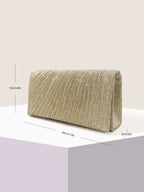 Elariah Shimmer Envelope Clutch Bag – Silver Glitter Evening Handbag with Chain Strap for Weddings & Party Wear