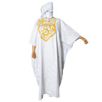 Elariah Embroidered Bazin Riche Dashiki Kaftan Dress – African Maxi Abaya, Loose Fit Modest Party & Church Wear (Plus Size)