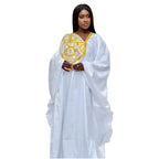 Elariah Embroidered Bazin Riche Dashiki Kaftan Dress – African Maxi Abaya, Loose Fit Modest Party & Church Wear (Plus Size)
