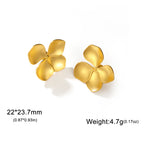 Unift Vintage Flower Stud Earrings for Women – Bohemian 14K Gold-Plated Stainless Steel Statement Jewelry