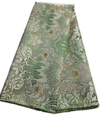 African Damask Lace Fabric (2.5 or 5 Yards) – Thick Jacquard Brocade for Aso Oke, Headwrap & Bridal Dresses
