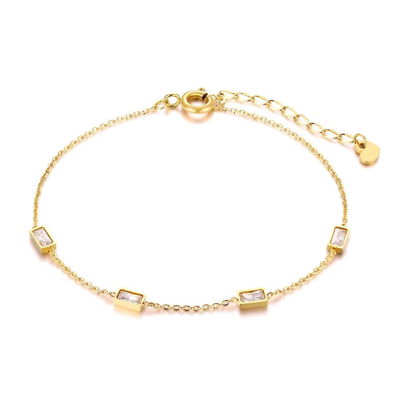 Minimalist Cross, Crescent Moon & Star Charm Bracelet for Women – Stainless Steel Thin Chain Adjustable Gold Layered Bracelet