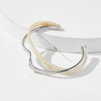 White Acrylic Geometric C-Shape Open Bangle Bracelet for Women – Minimalist Metal Cuff Bracelet, Modern Fashion Jewellery Gift
