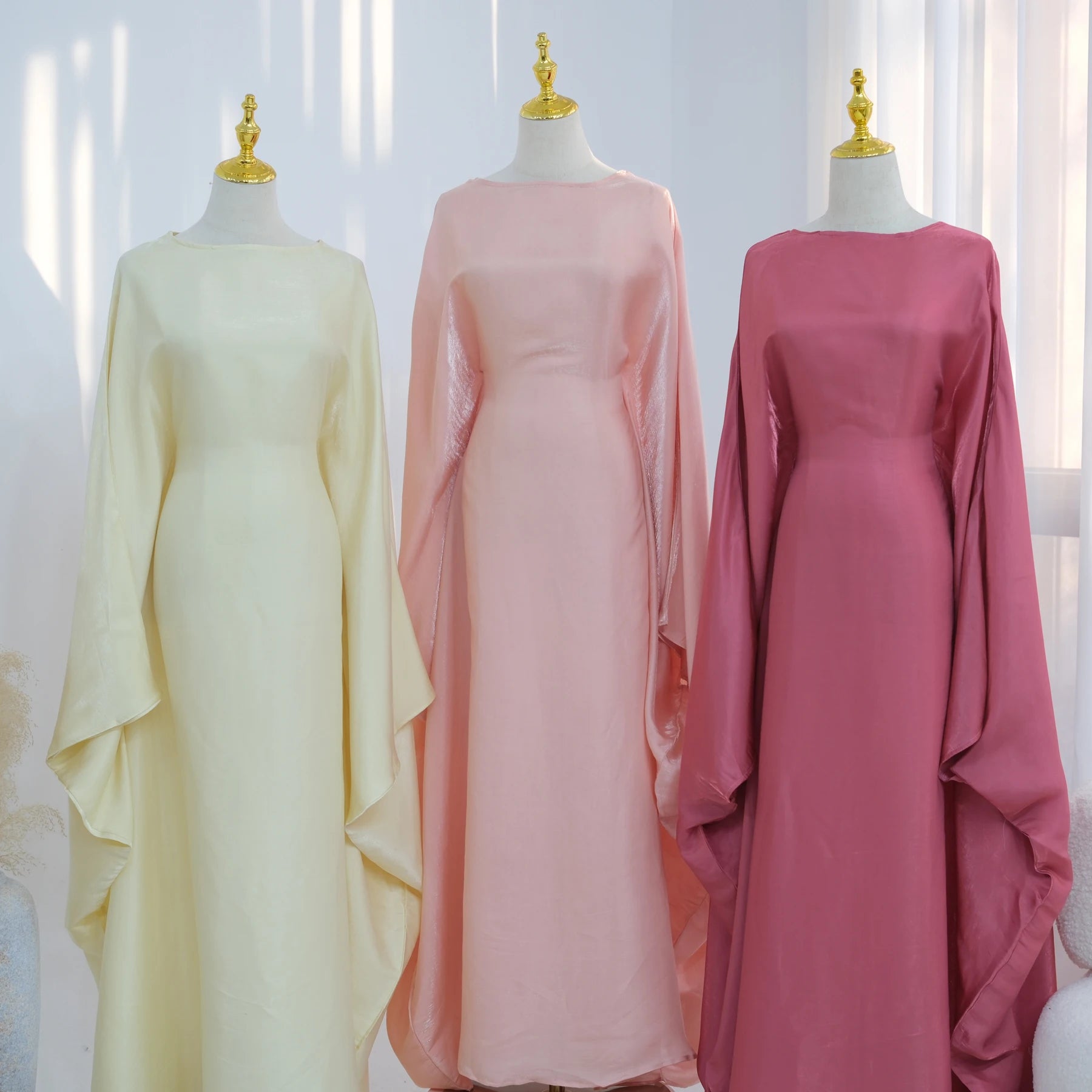 Elariah Shimmering Eid Kaftan Abaya – Extra Loose Fit Butterfly Sleeve Maxi Dress for Ramadan, Evening & Party Wear