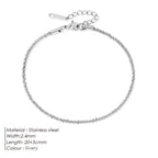 Adjustable Gold Plated Stainless Steel Anklet for Women – Waterproof Classic Chain Anklet 20+3cm | ELARIAH