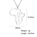 Trendy African Map Pendant Necklace for Women – Stainless Steel Geometric Motherland Necklace, Gold, Rose Gold, or Steel Color