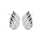 18K Gold Plated Stainless Steel Multilayer Circle Knot Drop Earrings for Women – Textured Statement Round Earrings